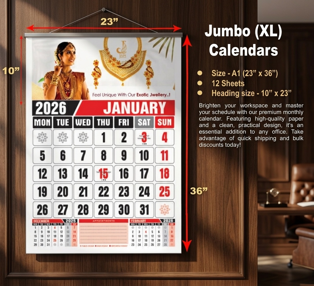 Extra Large Monthly Calendar